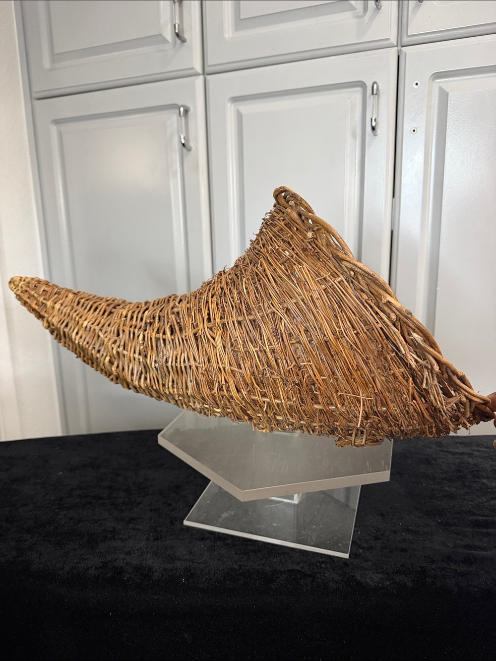 Handwoven Natural Brown Decorative Cornucopia - Brand
